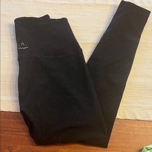 Beyond Yoga Black Leggings with White Logo
